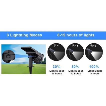 Viking - Lampada solare LED/1W/3,7V IP65 6000K 2200 mAh