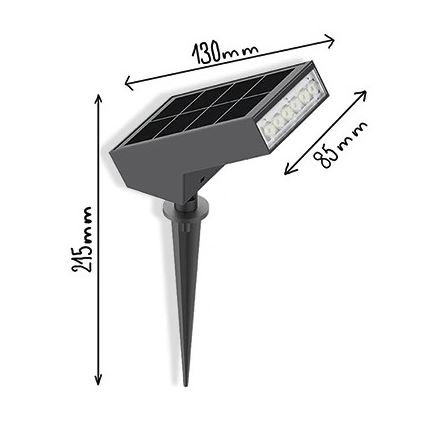 Viking - Lampe solaire LED/1,4W/3,7V IP65 3000K