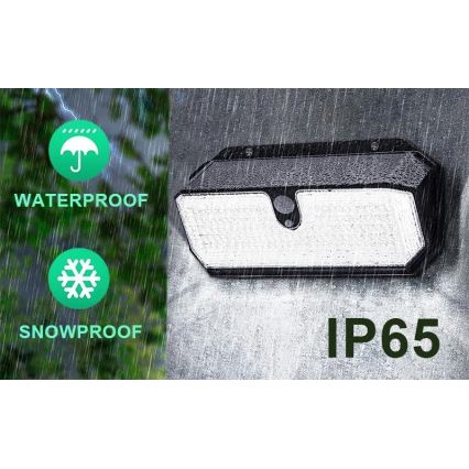 Viking - LED-Solar-Wandleuchte mit Sensor LED/2W/3,7V IP65 6000K 2200 mAh