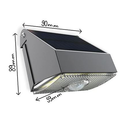 Viking - LED-Solar-Wandleuchte mit Sensor LED/3,7V IP54 3000/4000K 2000 mAh
