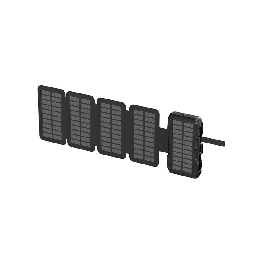 Viking - Batterie externe 10 000 mAh avec lampe torche LED intégrée, charge sans fil et panneau solaire, Power Delivery 22,5 W