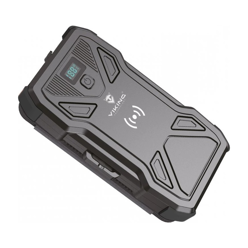 Viking - Batterie externe 10 000 mAh avec lampe torche LED intégrée, charge sans fil et panneau solaire, Power Delivery 22,5 W