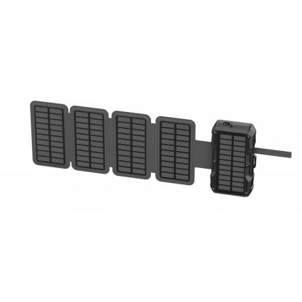 Viking - Powerbank mit LED-Taschenlampe, kabellosem Laden und Solarpanel, Power Delivery 22,5W/30000 mAh