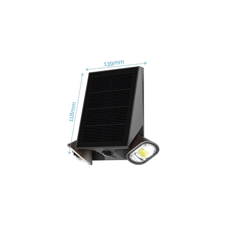 Viking - dimmbare, solarbetriebene, flexible LED-Wandleuchte mit Sensor LED/1,3W/3,7V IP44 4000K 2000 mAh