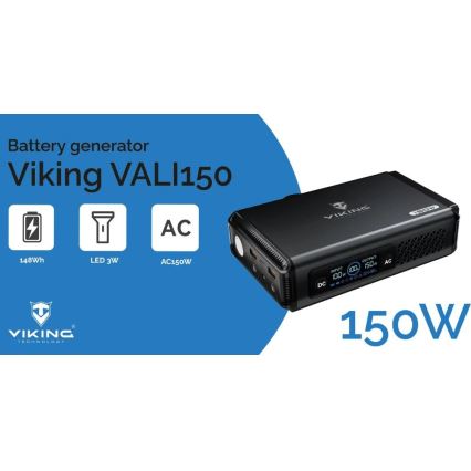 Viking - Station d'alimentation portable 10000 mAh avec écran LED et Power Delivery