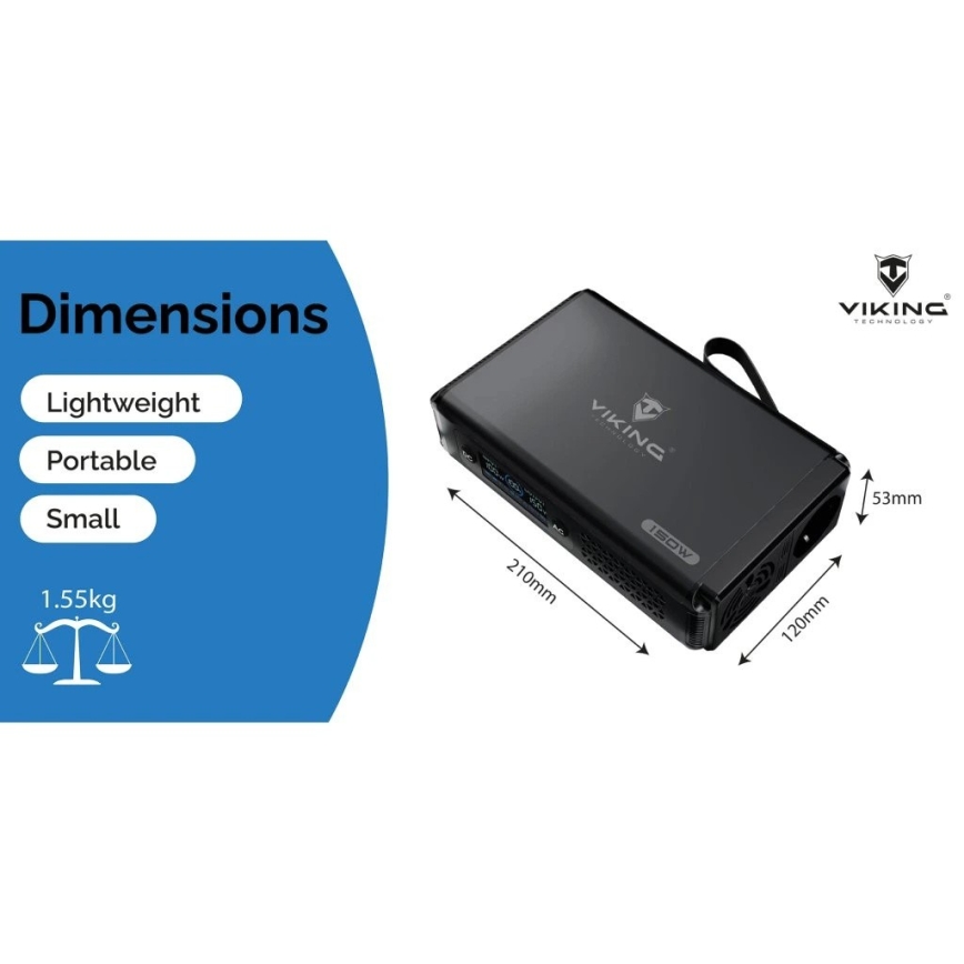 Viking - Station de charge avec écran LED Power Delivery 148 Wh
