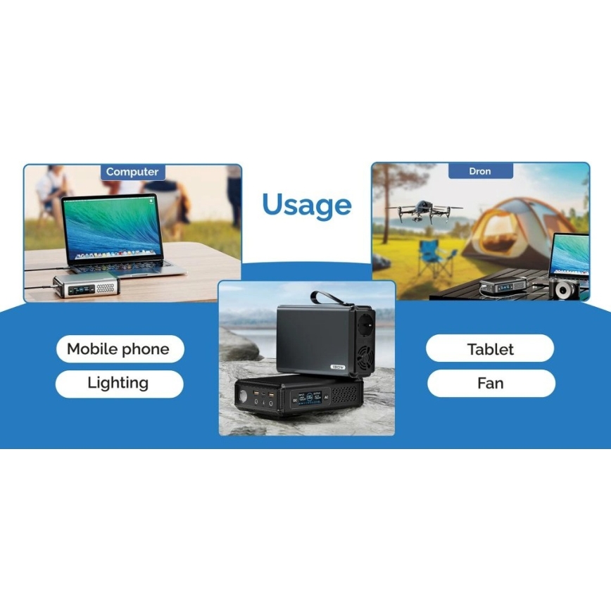 Viking - Stazione di ricarica con display a LED Power Delivery 148 Wh