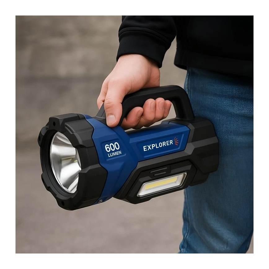 Viking - Torcia ricaricabile dimmerabile a LED/5V IPX4 1000 lm 8000 mAh