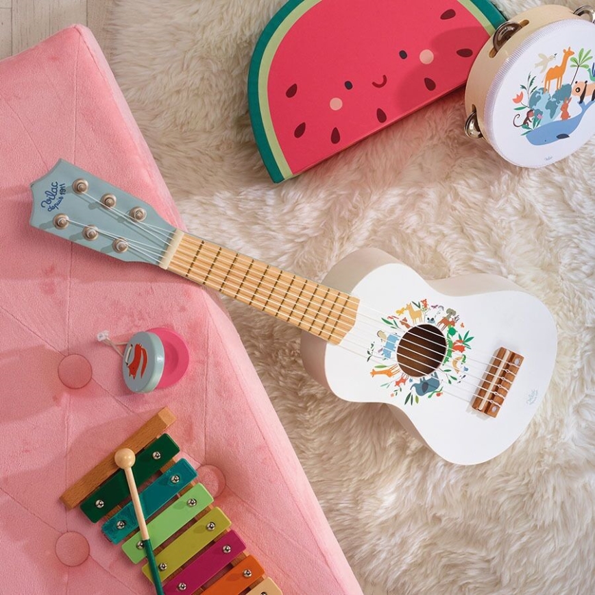Vilac - Chitarra in legno per bambini Animali del mondo Sarah Betz
