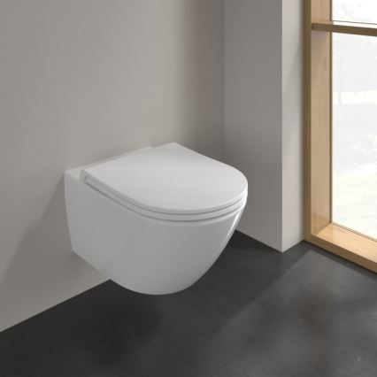 Villeroy & Boch 4670T9R1 - Wandhängendes WC mit SoftClose-Sitz SUBWAY 3.0 Keramik/Weiß