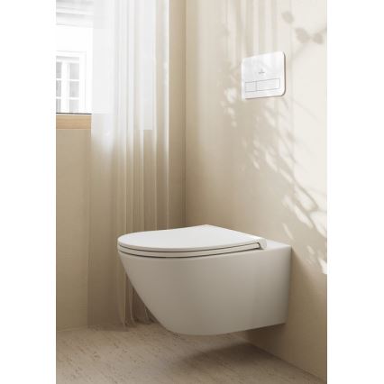 Villeroy & Boch 4670T9R1 - WC suspendu SUBWAY 3.0 en céramique avec abattant à fermeture douce SoftClose, blanc