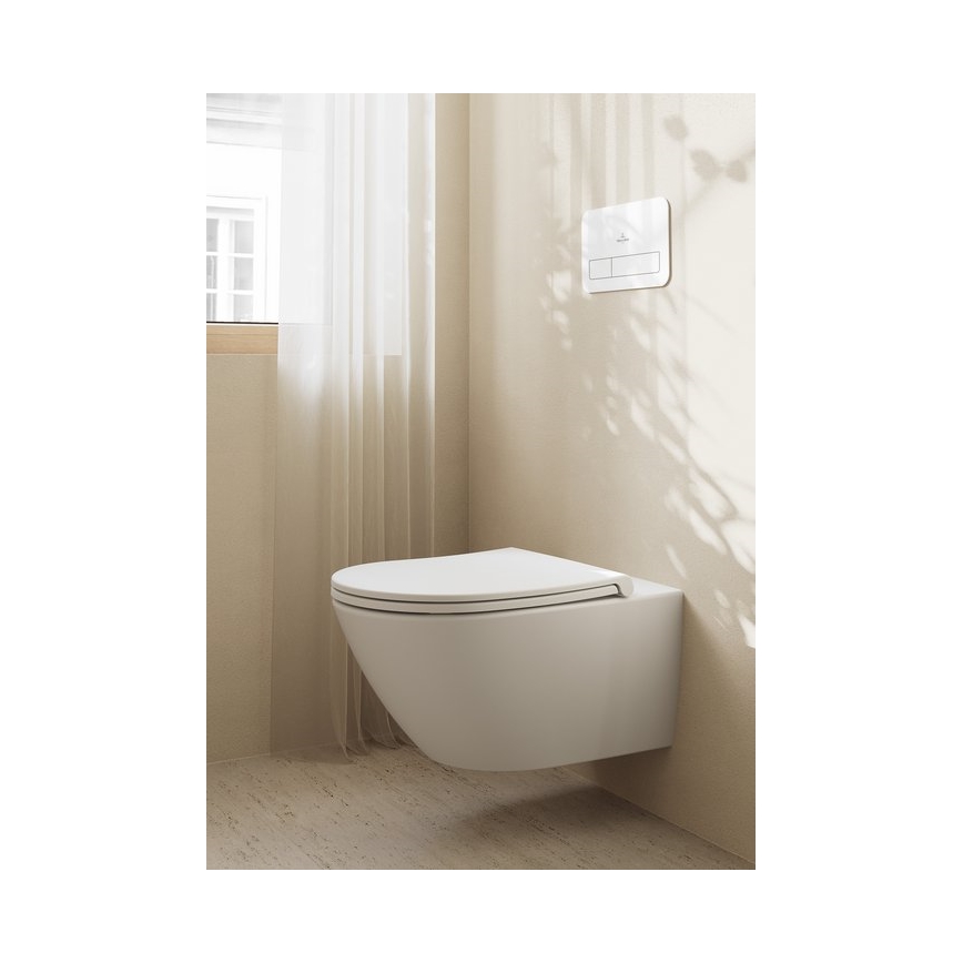 Villeroy & Boch 4670T9R1 - WC suspendu SUBWAY 3.0 en céramique avec abattant à fermeture douce SoftClose, blanc