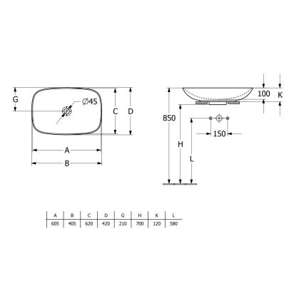 Villeroy & Boch 4A500001 - Lavabo da appoggio LOOP&FRIENDS 62x42 cm ceramica/bianco