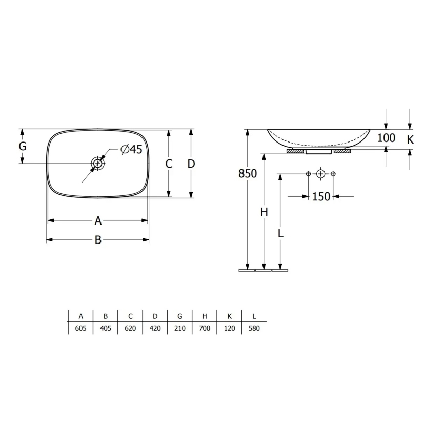 Villeroy & Boch 4A500001 - Lavabo da appoggio LOOP&FRIENDS 62x42 cm ceramica/bianco