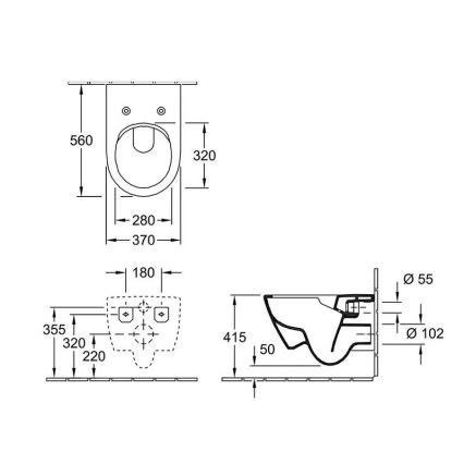 Villeroy & Boch 5614R0AM - Wand-WC SUBWAY 2.0 Keramik/beige