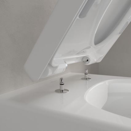 Villeroy & Boch 5656HR01 - Wandhängendes WC mit SoftClose-WC-Sitz AVENTO, Keramik/weiß