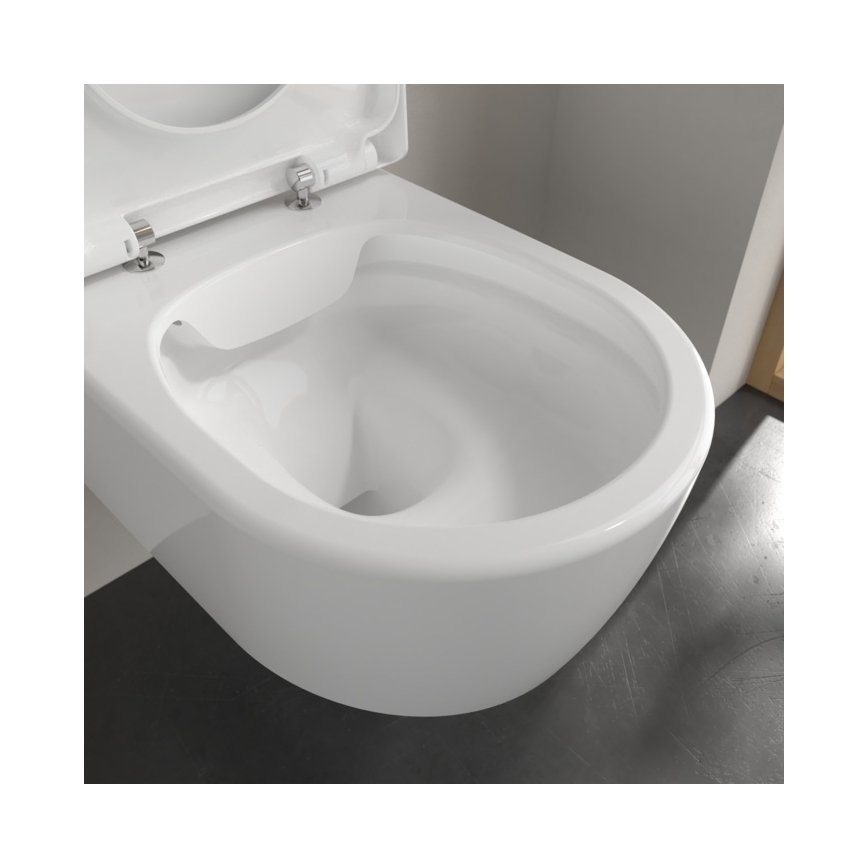 Villeroy & Boch 5656HRR1 - WC suspendu avec abattant SoftClose AVENTO céramique/blanc