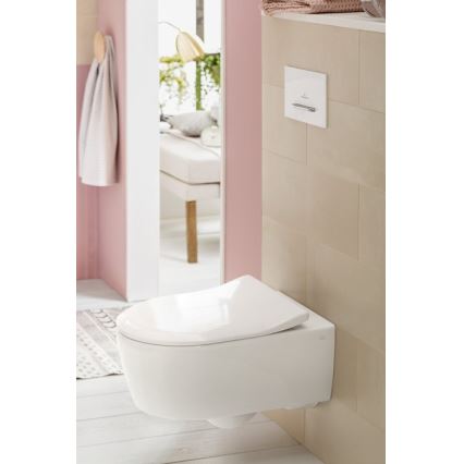 Villeroy & Boch 5656RS01 - WC suspendu avec abattant SoftClose AVENTO en céramique/blanc