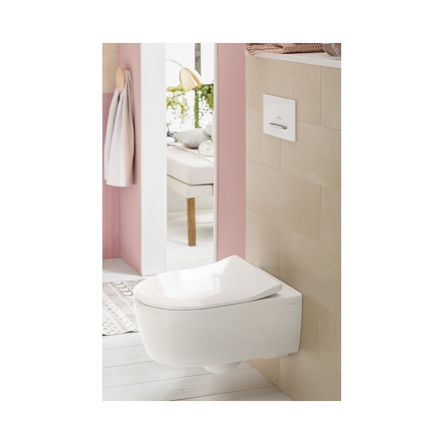 Villeroy & Boch 5656RS01 - WC suspendu avec abattant SoftClose AVENTO en céramique/blanc