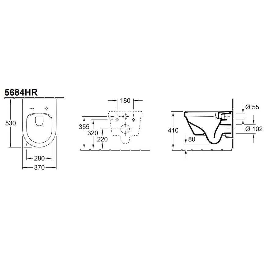 Villeroy & Boch 5684HRR1 - WC sospeso con sedile SoftClose ARCHITECTURA in ceramica/bianco