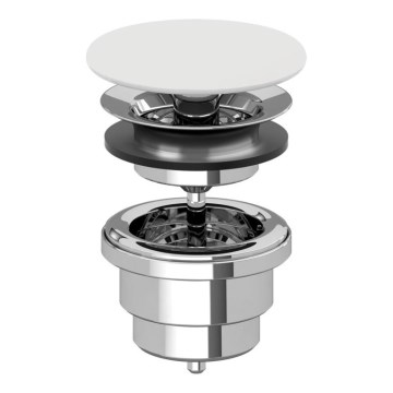 Villeroy & Boch 680800RW - Scarico per lavabo bianco/cromo lucido