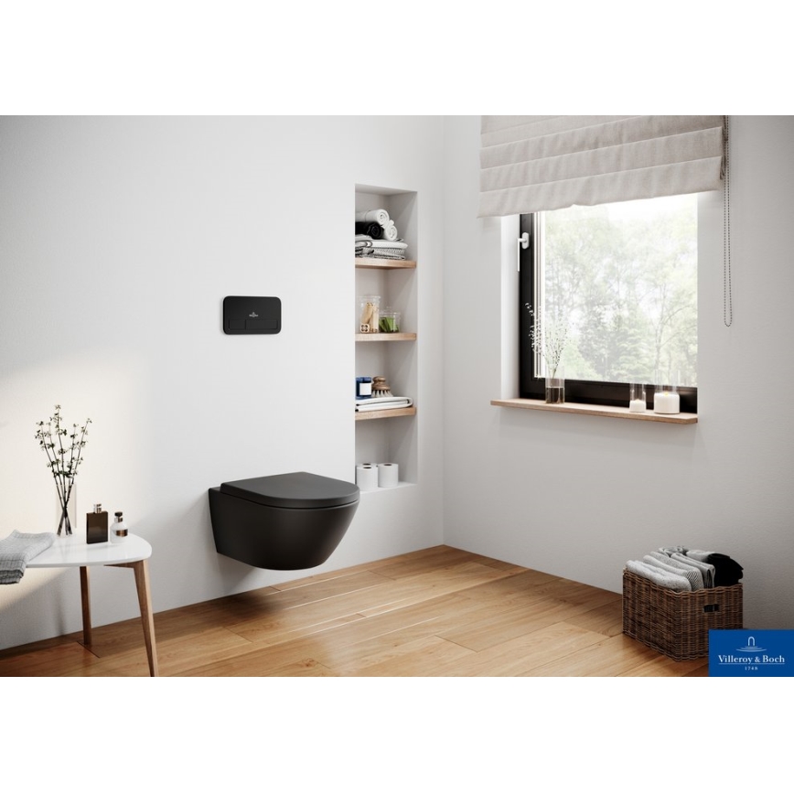 Villeroy & Boch 8M42S1R7 - Abattant WC SoftClose SUBWAY noir