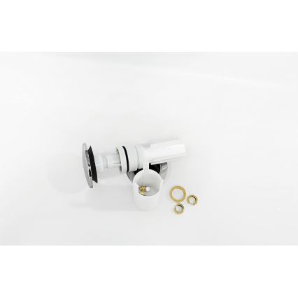 Villeroy & Boch 92198800 - Waschtisch-Siphon PUSHOPEN, glänzender Chrom/Weiß