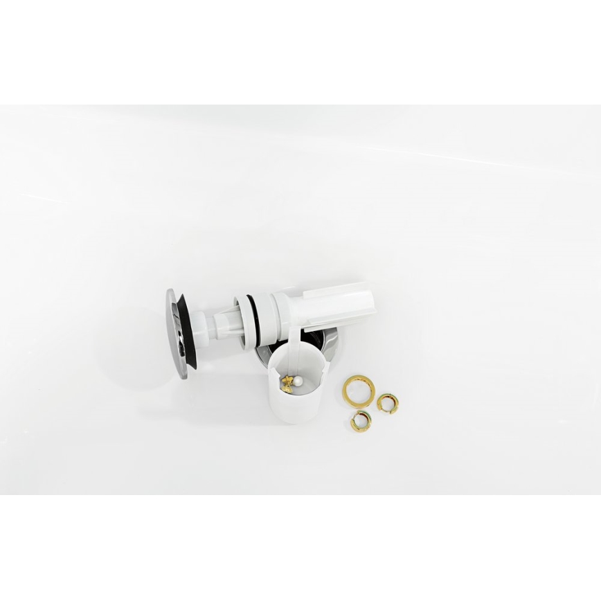 Villeroy & Boch 92198800 - Waschtisch-Siphon PUSHOPEN, glänzender Chrom/Weiß