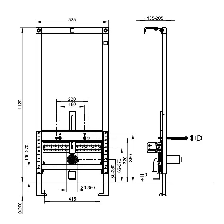 Villeroy & Boch 92214800 - Modulo da incasso per bidet VICONNECT 112 cm