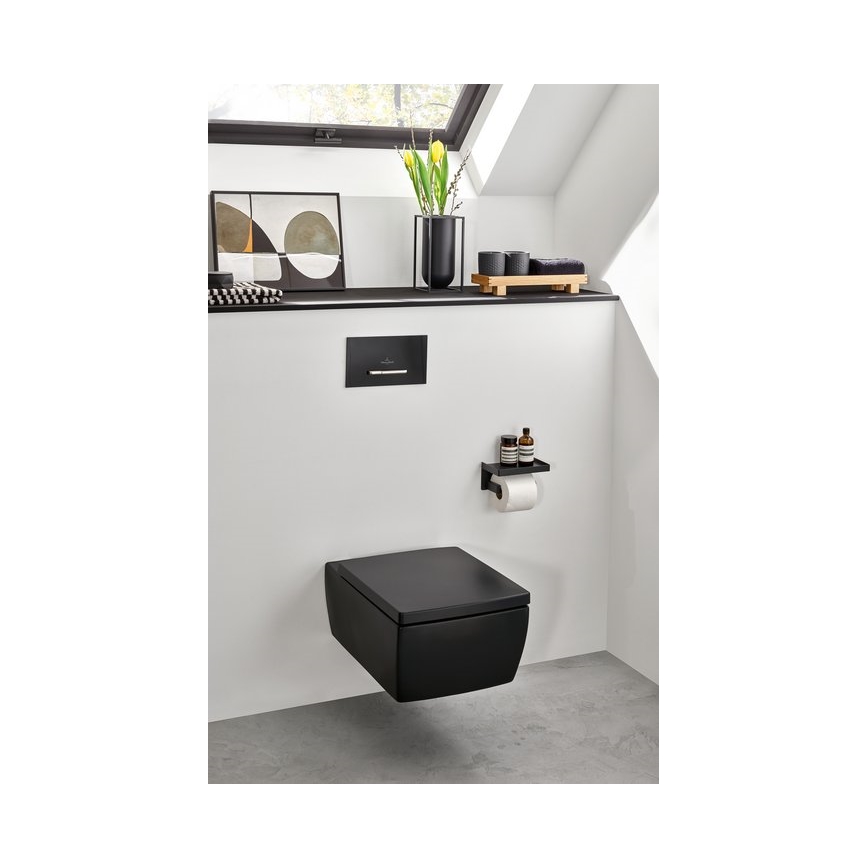 Villeroy & Boch 922169AN - Bouton de chasse d'eau VICONNECT noir mat/chrome mat