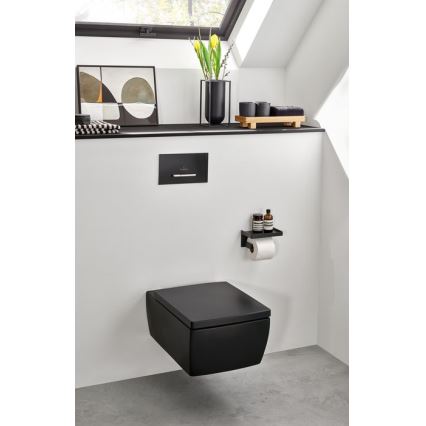 Villeroy & Boch 922169AN - Pulsante di scarico VICONNECT nero opaco/cromo opaco
