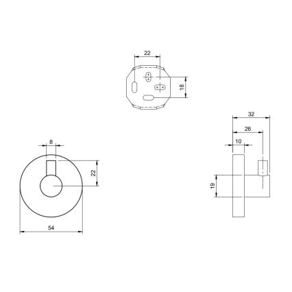 Villeroy & Boch TVA15101100061 - Gancio a parete ELEMENTS, cromo lucido