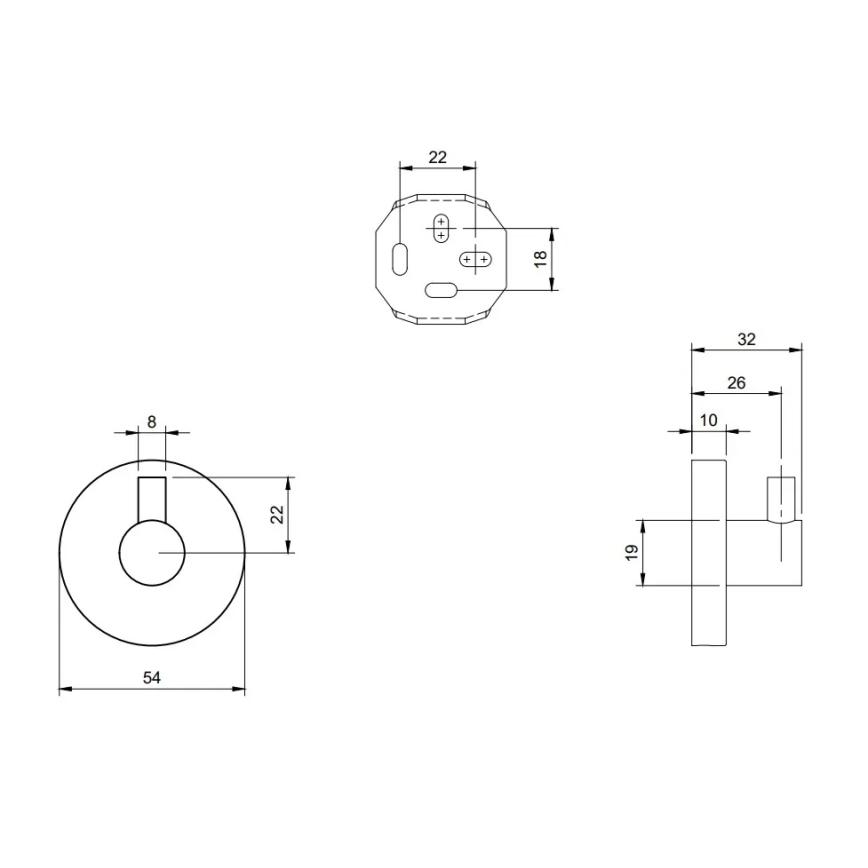 Villeroy & Boch TVA15101100061 - Gancio a parete ELEMENTS, cromo lucido