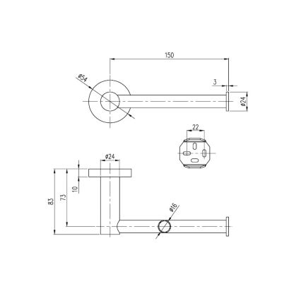 Villeroy & Boch TVA15101400061 - Porte-rouleau de papier toilette ELEMENTS chromé brillant