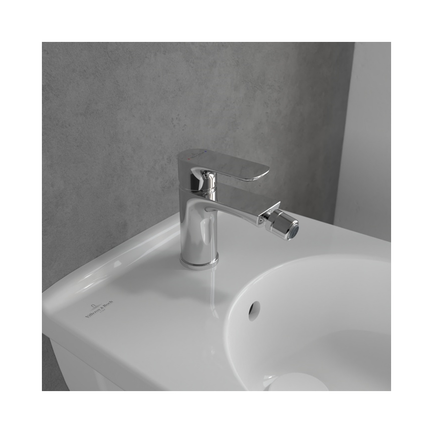 Villeroy & Boch TVB10420111061 - Bidetarmatur + Ablaufgarnitur O.NOVO glänzender Chrom
