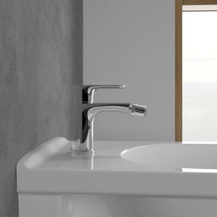 Villeroy & Boch TVB10420111061 - Bidetarmatur + Ablaufgarnitur O.NOVO glänzender Chrom