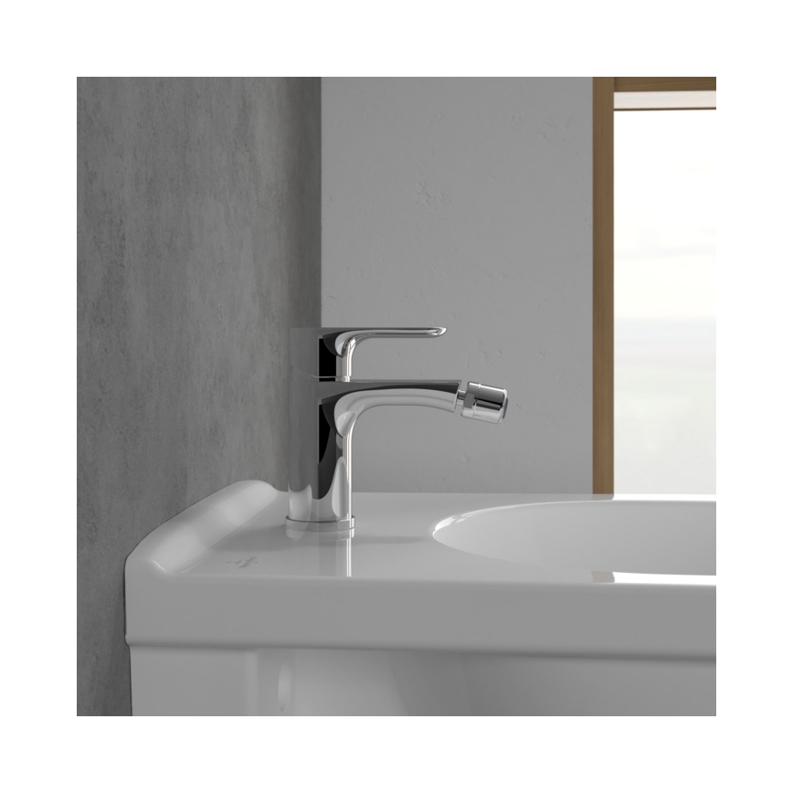 Villeroy & Boch TVB10420111061 - Bidetarmatur + Ablaufgarnitur O.NOVO glänzender Chrom