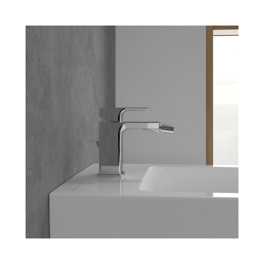Villeroy & Boch TVB11200100061 - Miscelatore per bidet + piletta SUBWAY 3.0 cromo lucido