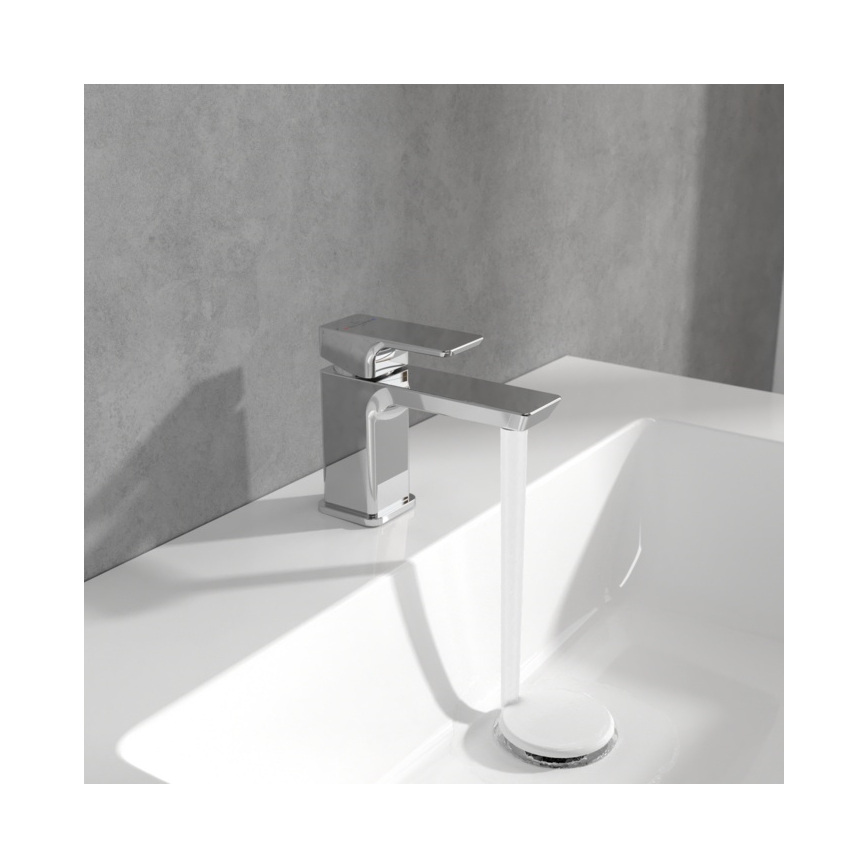 Villeroy & Boch TVW11200100161 - Mitigeur pour lavabo SUBWAY 3.0 12,5 cm chrome brillant