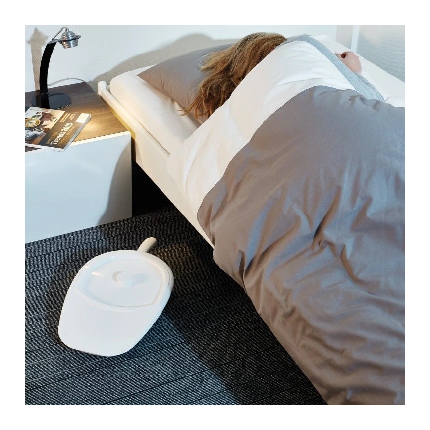Vitility - Chaise de toilette pour lit avec couvercle, blanche