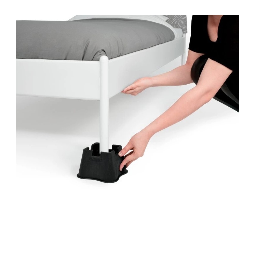 Vitility - Set da 4 rialzi per letto, altezza 7 cm, nero