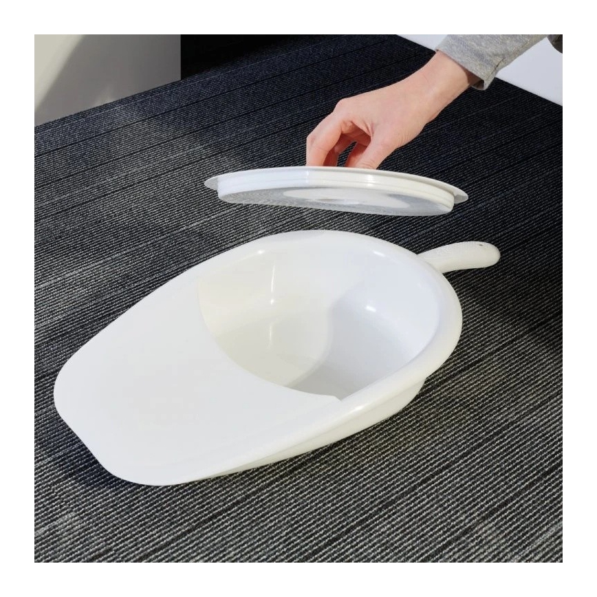 Vitility - Vaso da notte per letto con coperchio bianco