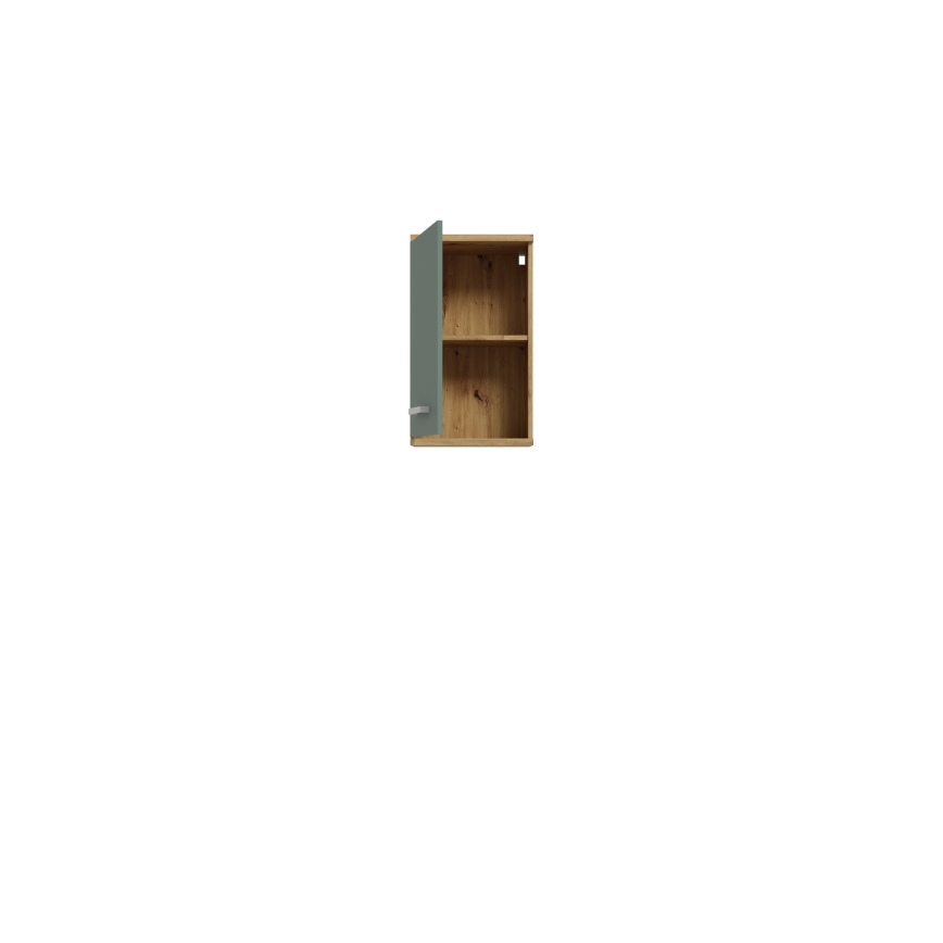 Wand-Badezimmerschrank VENOM, grün/Artisan-Eiche