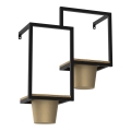 Wand-Blumentopf 46x36cm golden