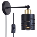 Wand-Spot ELEN mit Schalter 1xE27/35W/230V schwarz/gold