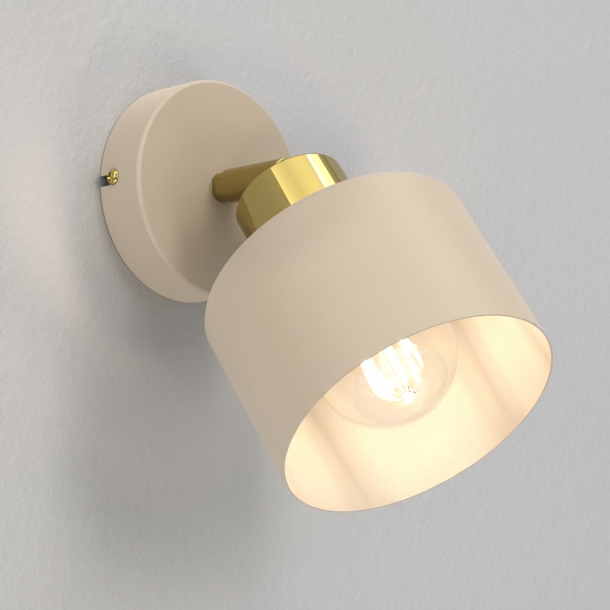 Wand-Spotleuchte PARKLA 1xE27/15W/230V beige/gold