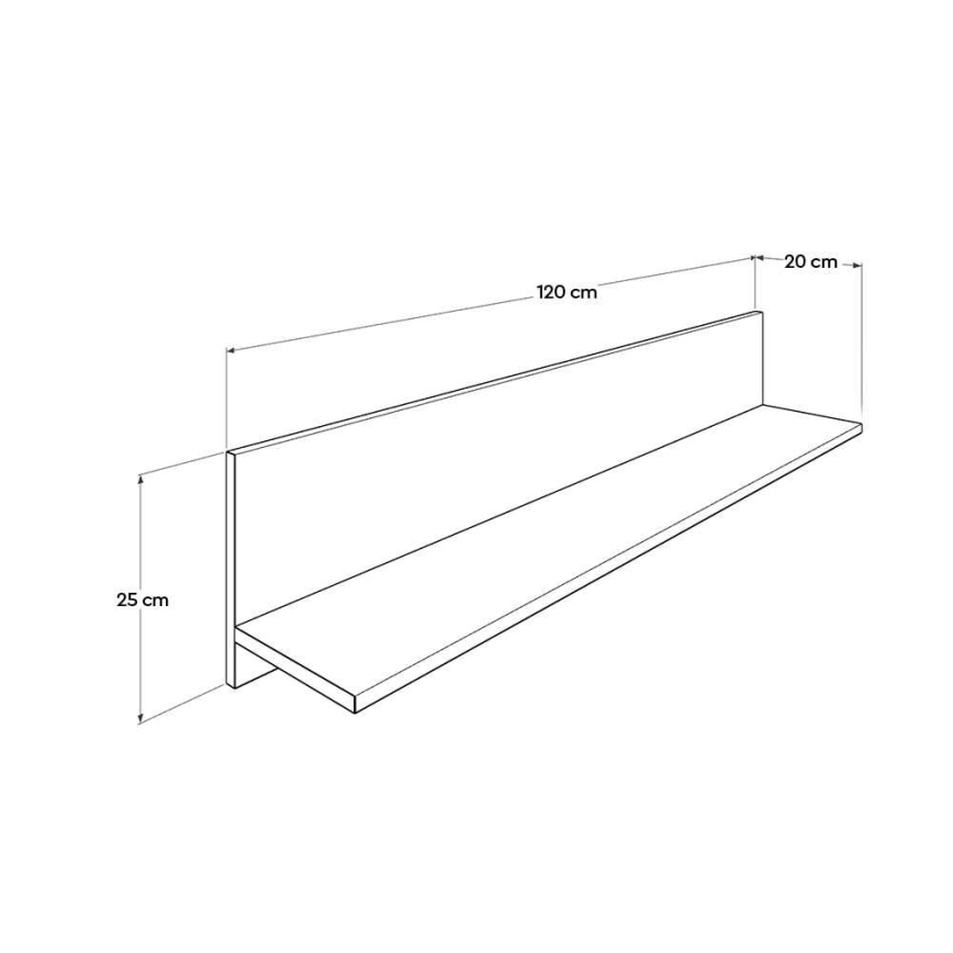 Wandablage 25x120 cm violett