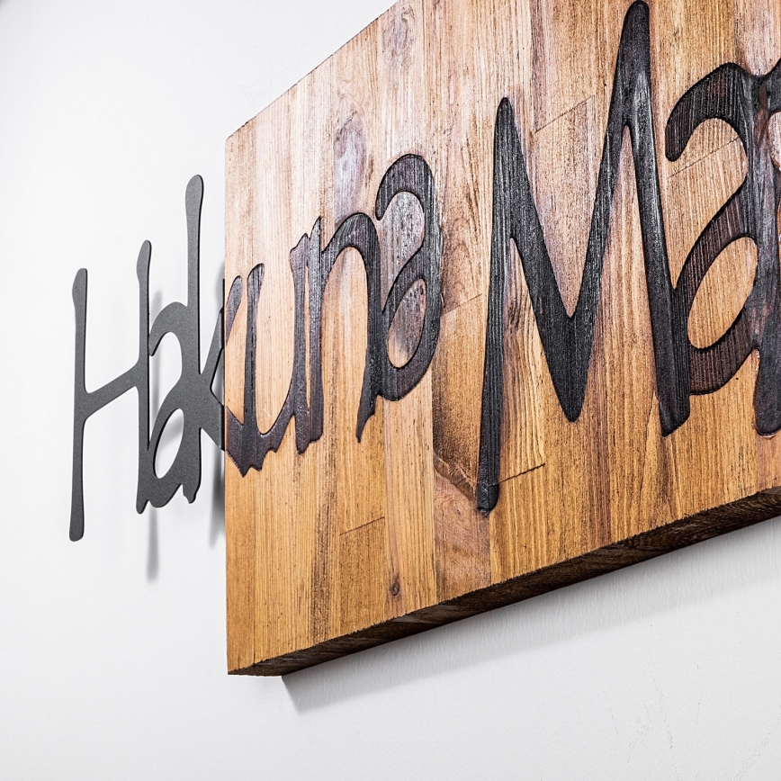 Wanddekoration 30x108 cm Holz/Metall