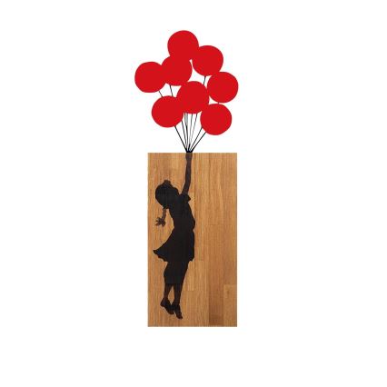 Wanddekoration 34x99 cm Mädchen Holz/Metall