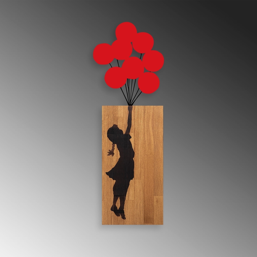 Wanddekoration 34x99 cm Mädchen Holz/Metall